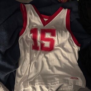 Aritzia Red and White Athletic Tank